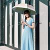 Estaa Sun and Rain Long Solid Heat Sun UV Beige (Esta) Women's Parasol, Umbrella, Umbrella, Color/Two-Tone, Shielding, Protection, Cut, 50cm,