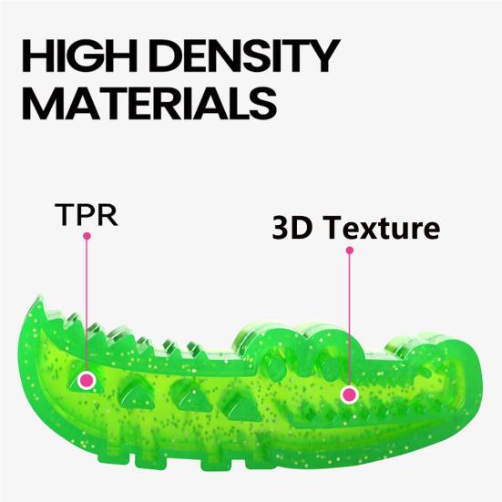 Crocodile Slow Feeder Dog Toy Silicone Puzzle Feeder with Hidden Treat Slots Outdoor Gaming Toy for Large Small Dogs