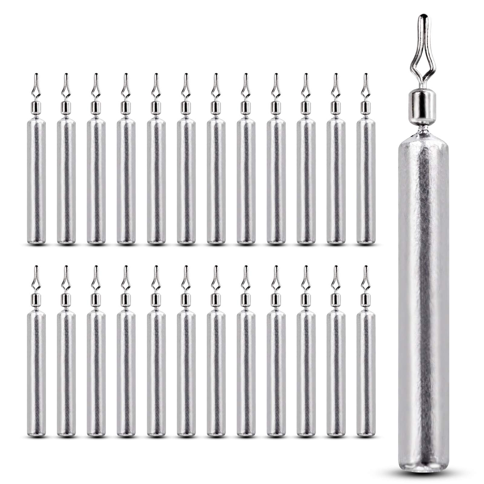 

QISHUO Downshot Worm Sinker Weight Bass Trap Throwing Fishing Weight Size 3 (7g) 25 pieces