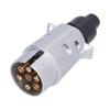7pin Electric Trailer Plug Truck Interface RV Power Cord Socket Waterproof 12VDC Silver for European Cars
