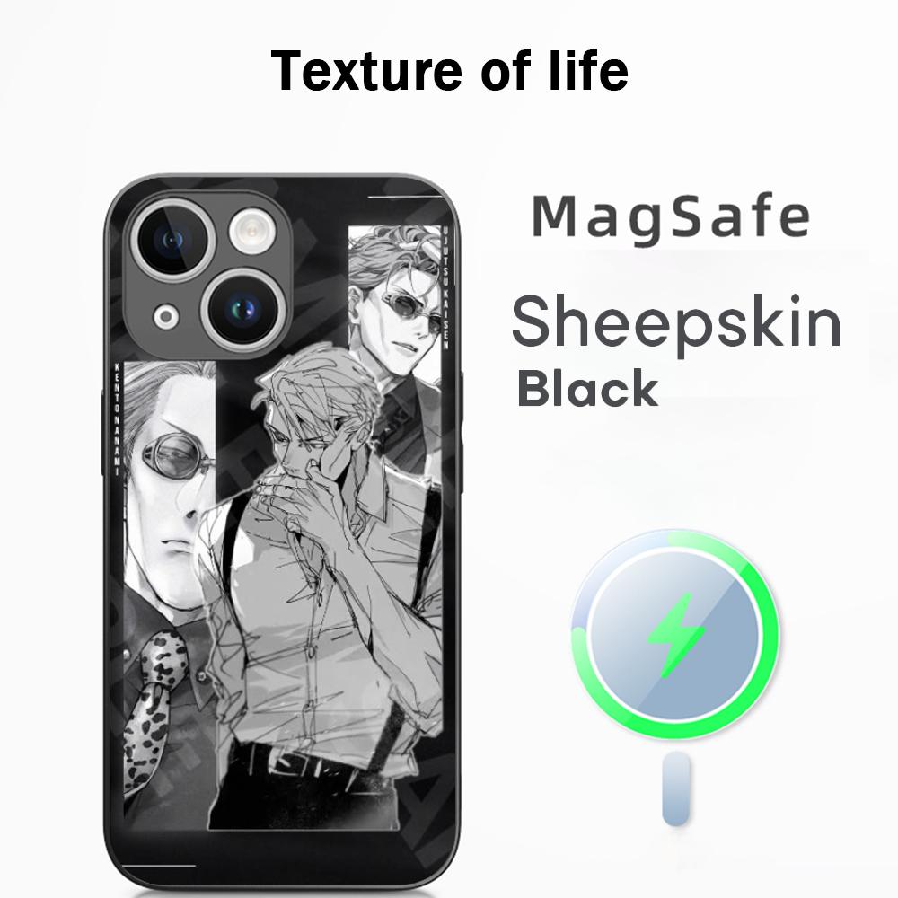Kento Nanami cool man fashion design Phone Case For iPhone 16 15 14 13 12 11 Plus Pro Max  High-end Luxury Magsafe Sheepskin