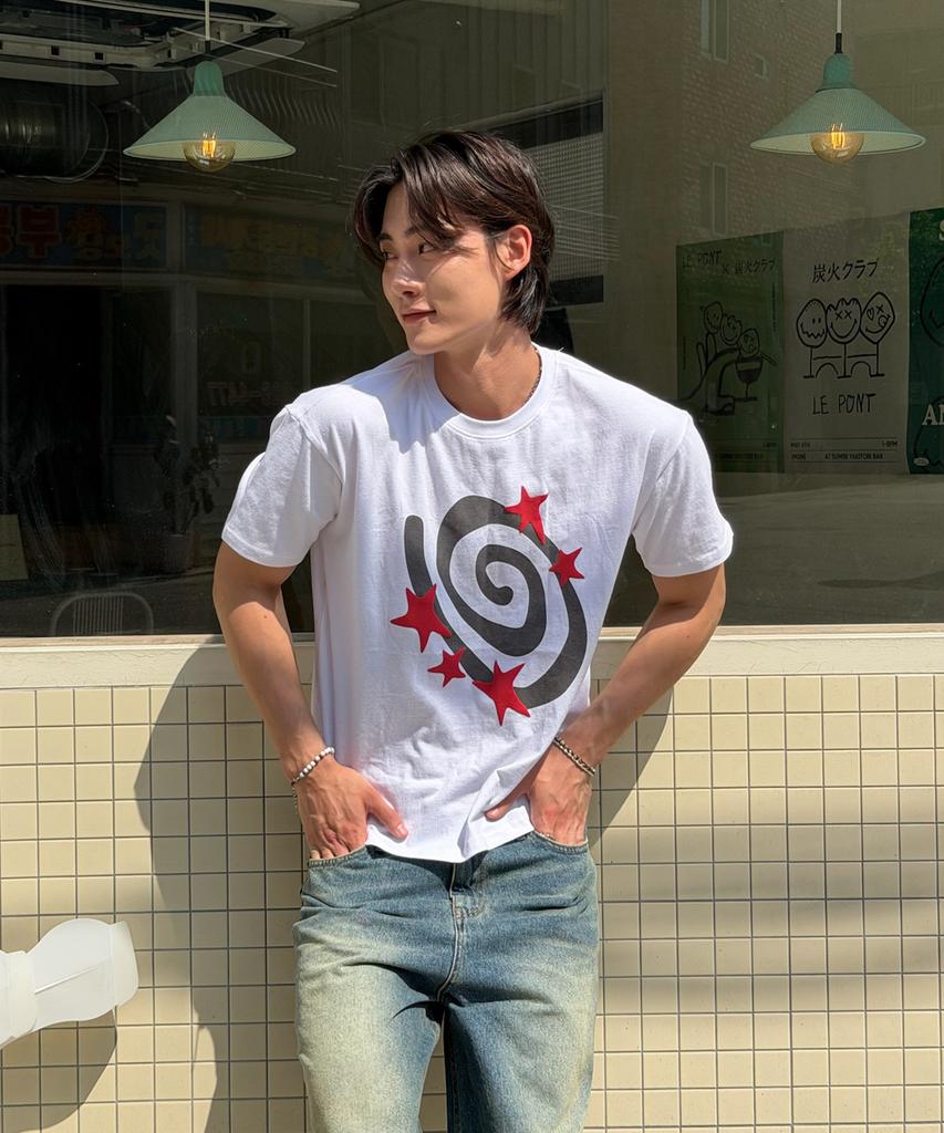 AMOU Molly Star Half T-Shirts White