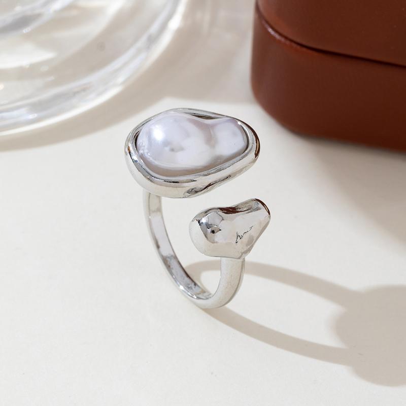 Luxus Barock Imitation Perle Verstellbare Ringe für Damen Mode Metall Tropfen Nischen Design Zeigefinger Ring Party Schmuck