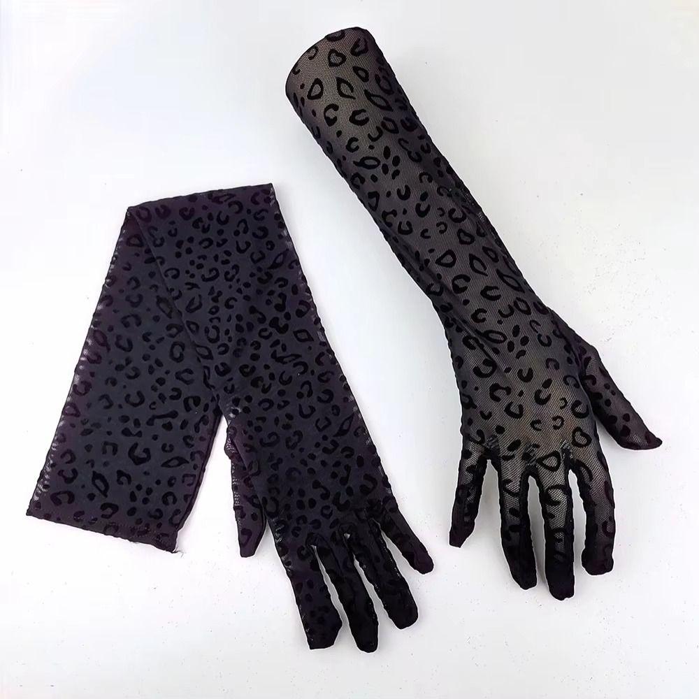 High Elasticity Long Gloves Transparent Opera Gloves Personality Mesh Gloves Drama