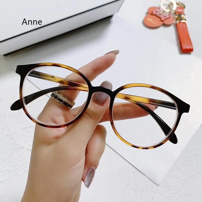 Female's Round Shape Clear Lens Myopia Spectacles Transparent Near Sight Frames Eyeglasses Eye Spectacles Unisex Anti-blue Ray Diopter Myopia