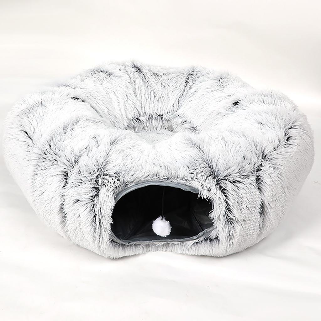 Cat Tunnel Bed Pet Playground Toy Soft Plush Material Full Moon Shape Suitable For Small Cats