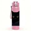 1PC Black Cat Denim Pocket Hidden 750ml Color Plastic Sports Water Bottle Leakproof Flip Straw Lid Suitable for Sports Office Home Use