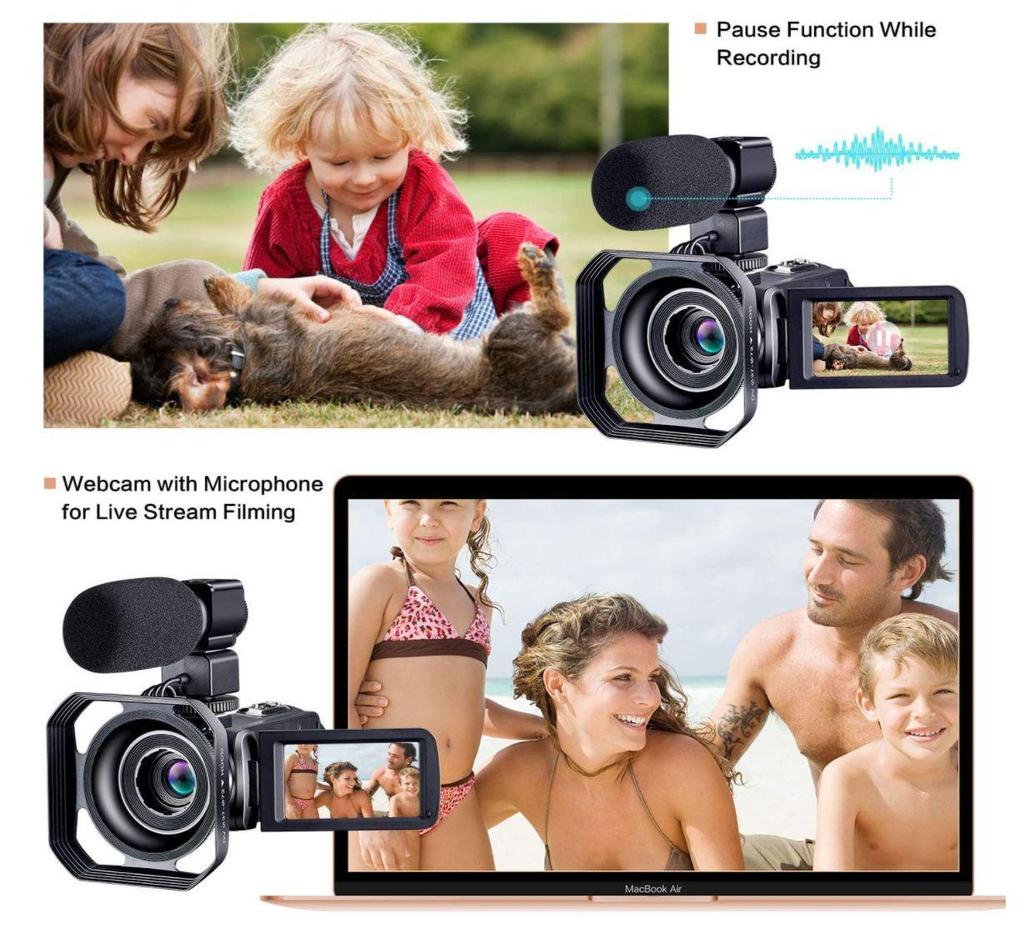 4K 48MP HD Digital Camera with Touchscreen & Microphone