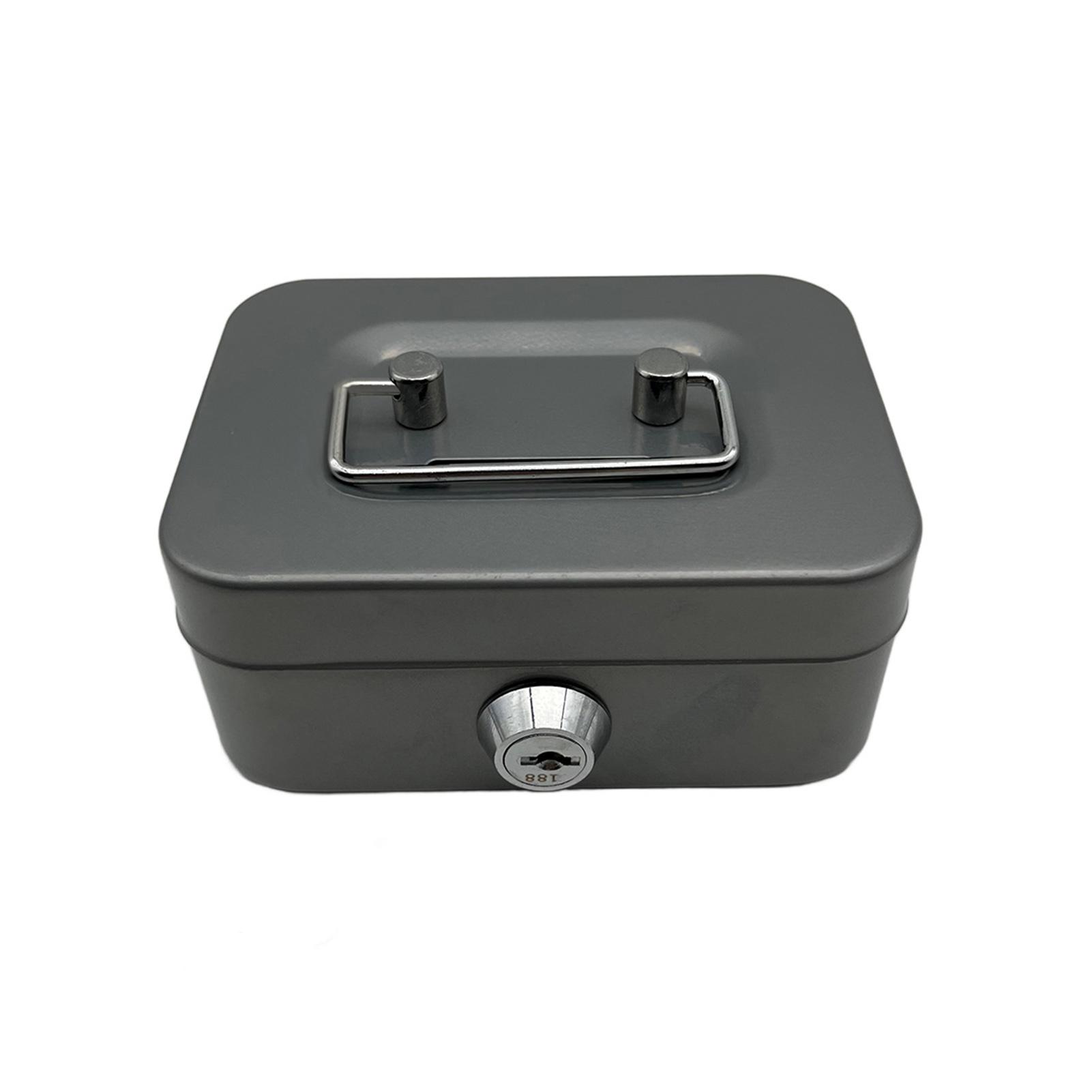 

Kids Cash Box with Lock Creative Durable Coin Bank Organizer Box Money Can for Kids Birthday New Year Gifts сірий колір