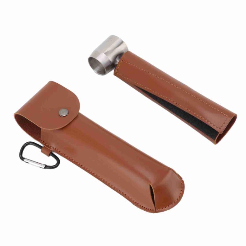 Manual Wood Auger Wrench Hand Survival Auger Wrench Multifunctional Woodworking Punch Tools Brown PU Leather Case