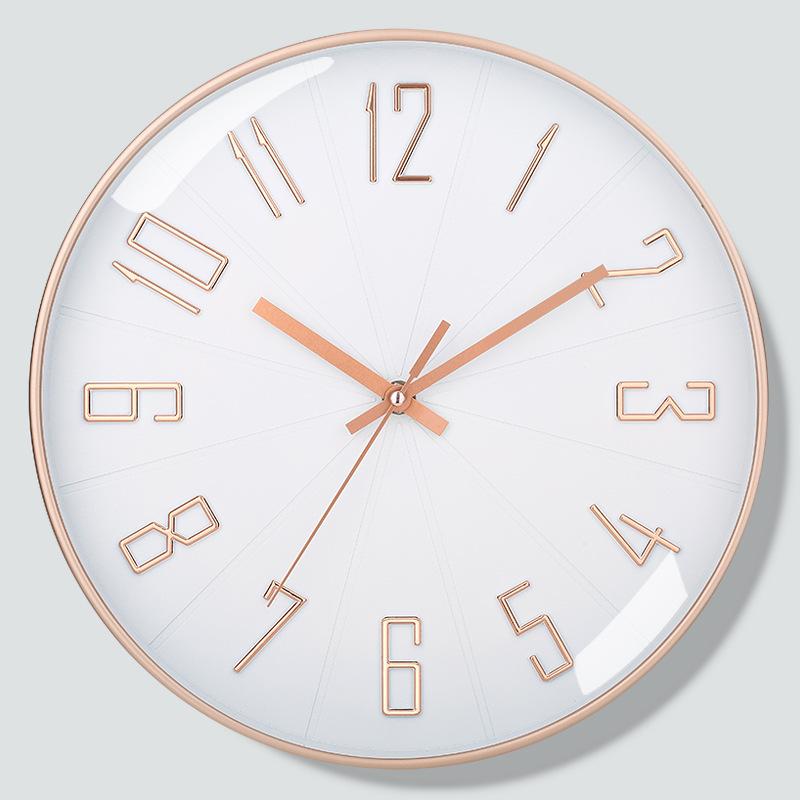 12 Inch 30CM Silent Wall Clock, Creative and Fashionable, Three-dimensional Digital Minimalist Clock for Home Living Room