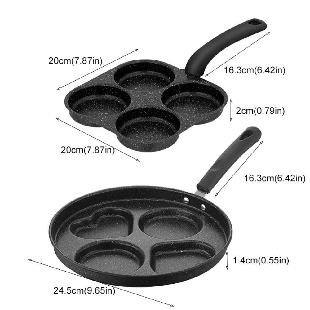 4 Grids Fried Egg Pan Non-stick Pancake Pan Hamburg Maker Divided Egg Skillet  Steak