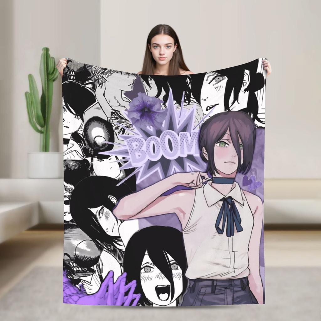 Anime Kettensäge Reze Super Warme Decke Reise Plüsch Bettwäsche Überwürfe Neuheit Sofa Stuhl Flanell Tagesdecke Sofabettbezug