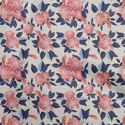 Cotton Flex Dark Beige Fabric Floral  Sewing Fabric By The Yard Printed Diy Clothing Sewing Supplies 40 Inch