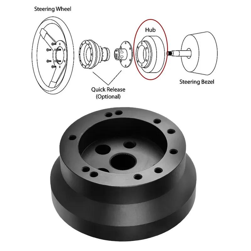 For GM Chevrolet Chevy Flaming River Ididit Jeep Cadillac Pontiac Steering Wheel Hub Adapter Patterns 5 & 6 Hole 70mm 2.75" PCD