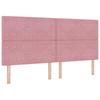 Box Spring Bed with Mattress and Headboard Pink 200 X 200 Cm Velvet