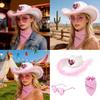 3Pcs Western Outfits Cowgirl Hat Bandana Western Cowboy Costume Accessories for Halloween Party Dressing Up Pretend Play