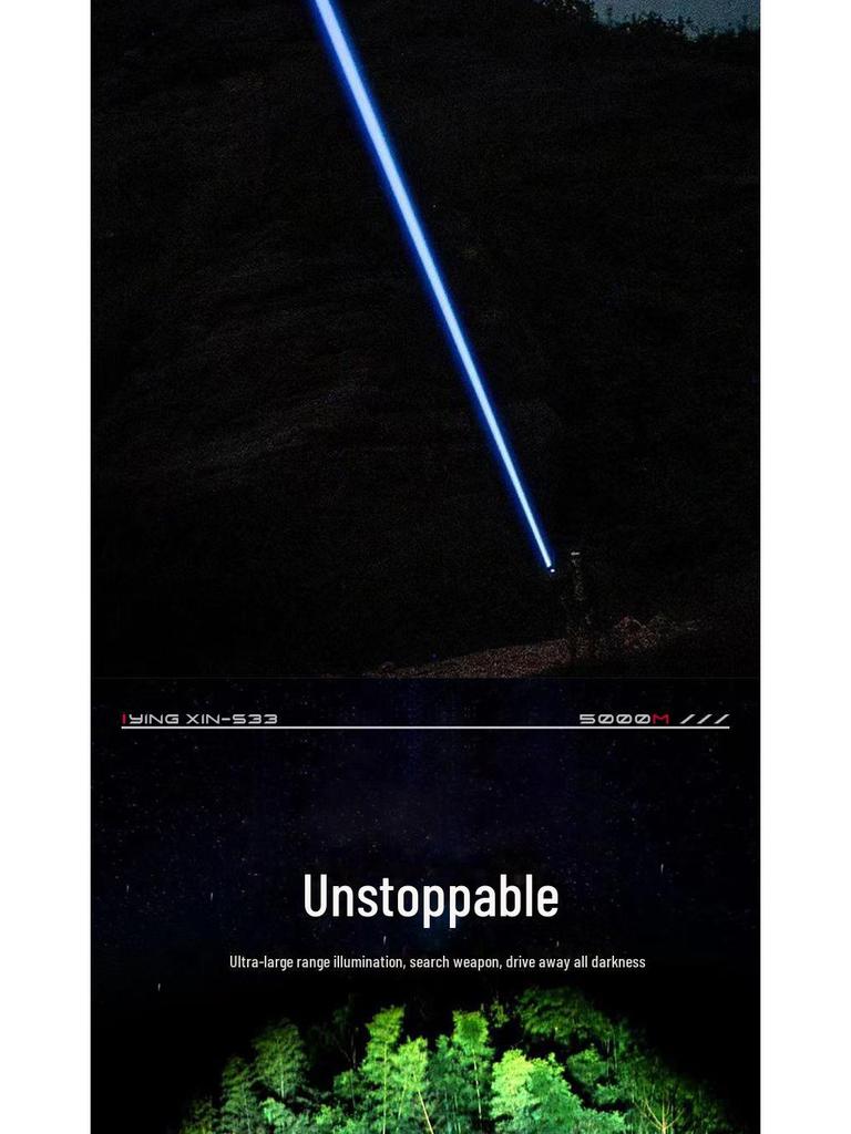 Douyin Cross-Border Multi-Function TYPE-C Rechargeable Dual-Mode LED Flashlight with Long-Range White Laser Light.