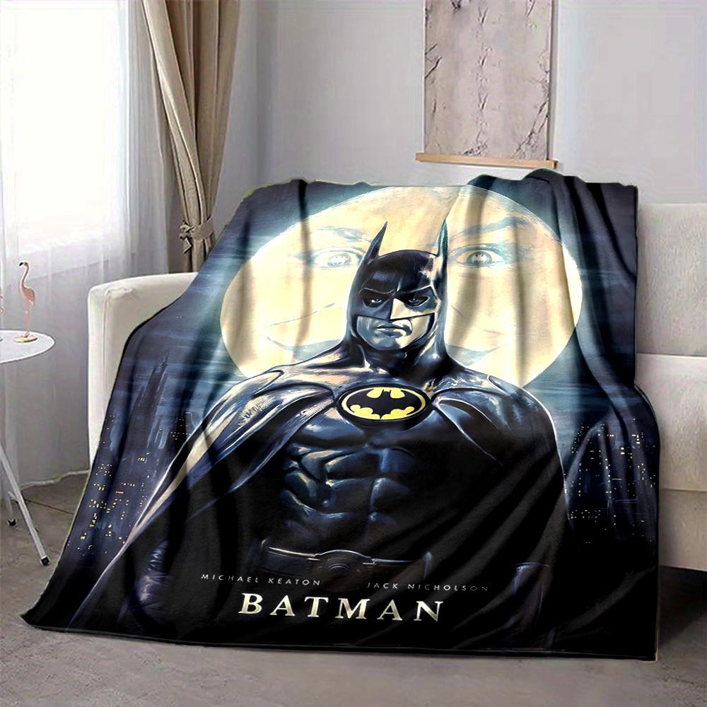 1pc Batman Flannel Throw Blanket - HD Printed Lightweight Soft Warm All-Season Blanket for Sofa, Bed, Travel, Camping 064