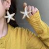 Steel needle flower starfish pendant earrings seaside vacation fashion stud earrings temperament versatile niche design personalized earrings