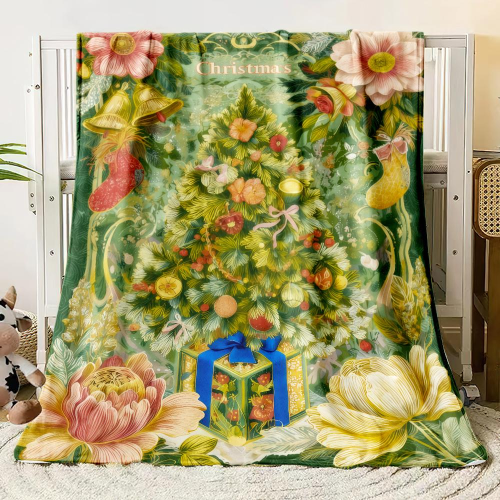 Traumhaftes Weihnachts-Flanell-Dünndecke Schlafzimmerdecke, Wohnzimmer, Sofadecke, Studentenbüro Nickerchen, Campingausflug, Kindergeschenk