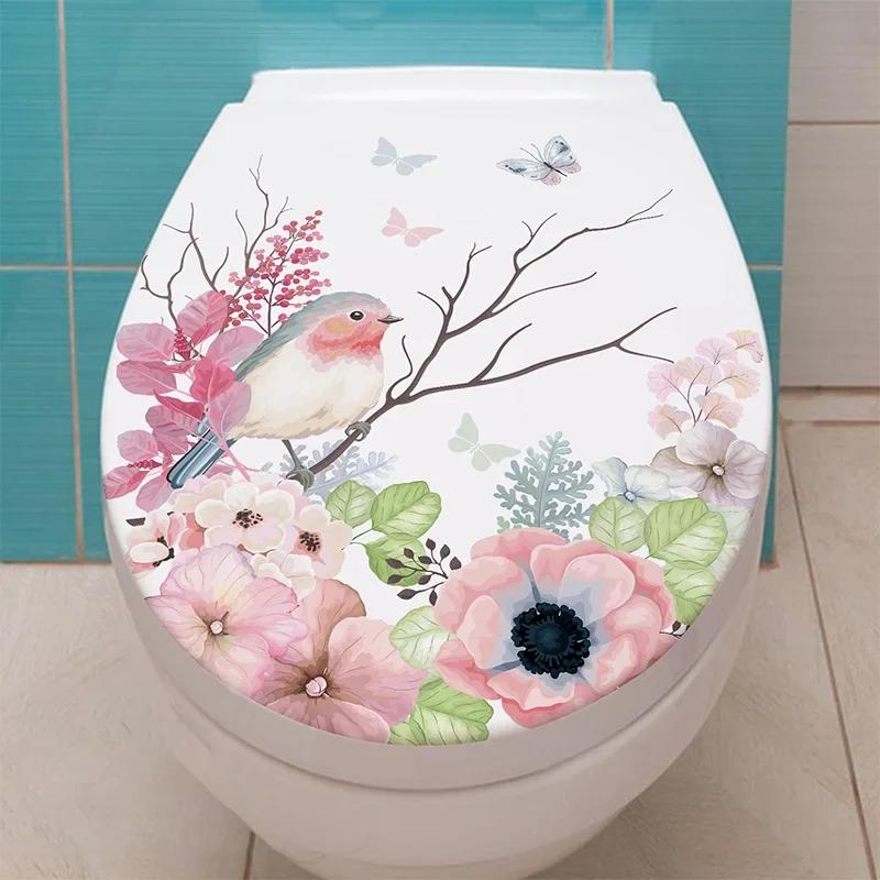 Fish Animals Seabed Ocean Toilet Sticker Bathroom Toilet Cover Sticker Wall Stickers Wc for Home Decoration Restroom Decor