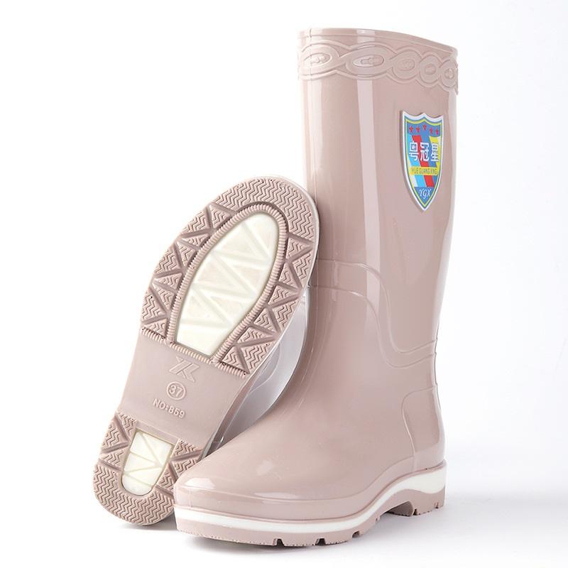 Ladies' Outdoor Anti Slip And Waterproof High Tube Thick Soled Rain Shoes