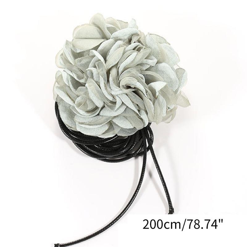 Fabric Flower Choker Necklace Handcrafted Blossom Tie Adjustable Simple Design Elegant Floral Collar Suitable for Party