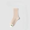 Female Spring and Autumn Pure Cotton Deodorant Boneless Moon Son Tube Stack Socks