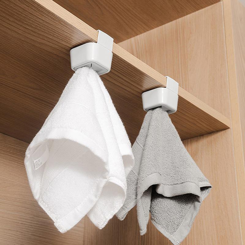 2Pc Punch Free Towel Plug Holder Bathroom Organizer Rack Towels Storage Wash Cloth Clip Bathroom Accessories Kitchen Accessories