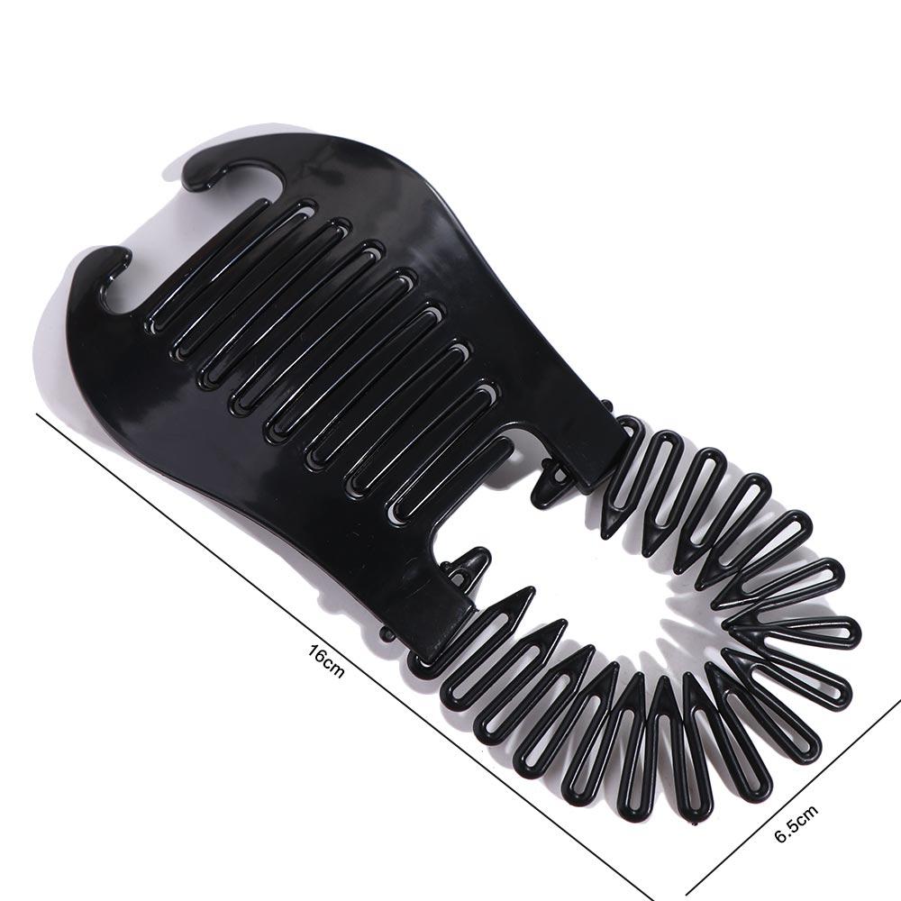 Schwarzbraune Haare Aufsteller Kralle Flexibles Kopfschmuck Elastik Haarkamm Bananen Haarspangen Clip