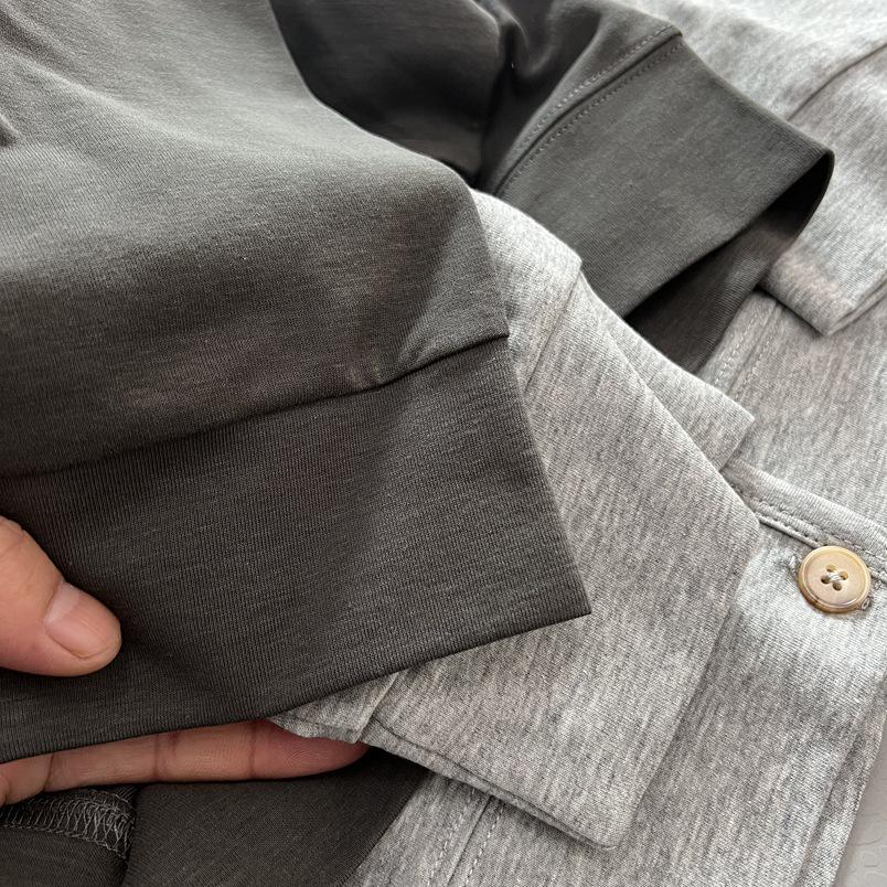 Women's V-Neck Cardigan: Minimalist Japanese Commuting Style, Long Sleeve Cotton Knitwear for Spring