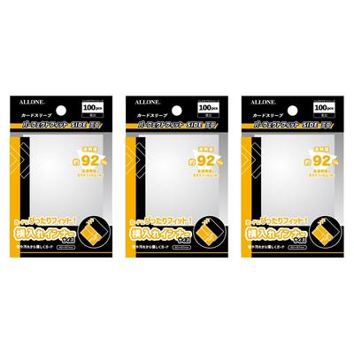 Allone Card Sleeve Perfect Fit SIDE Mini 60 X 87mm 100 Pieces Set of 3 1st Layer Protects Cards from Scratches and Dirt Normal Sleeve Clear Trading