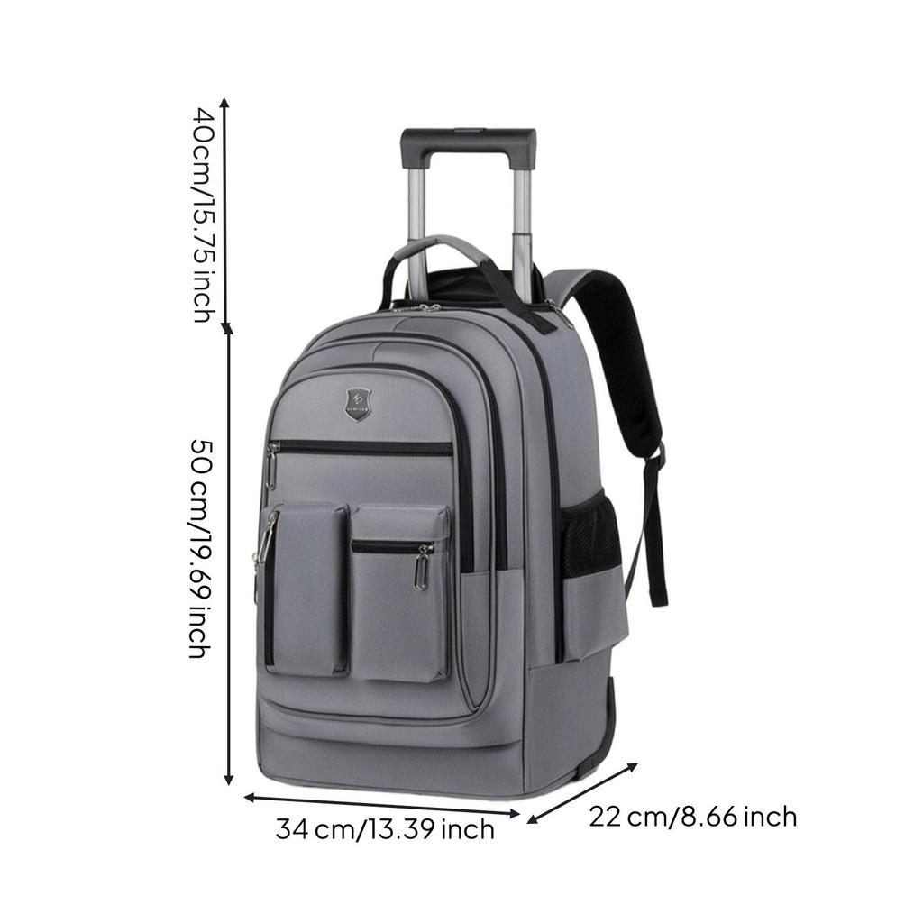 Wheeled Backpack Wear-Resistant School Bag with Wheels Spacious