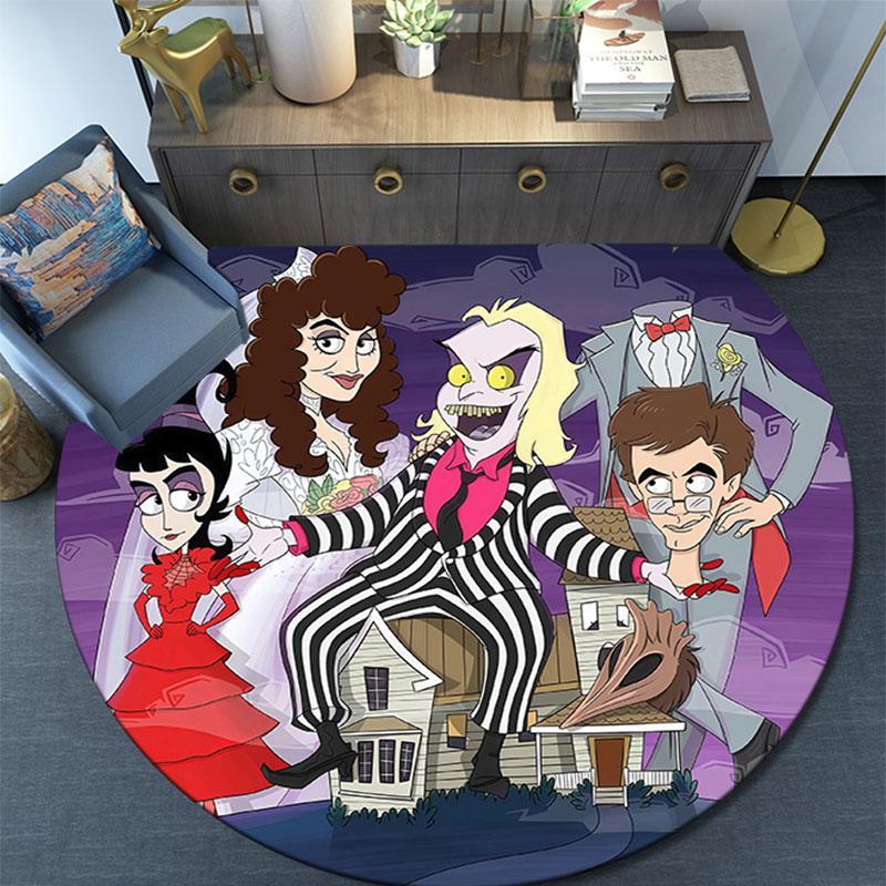 Beetlejuice2,Round Area Rug,Carpet Rug for Living Room Bedroom Sofa Playroom Decor,Non-slip Floor Mat