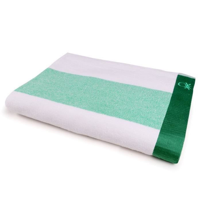 Serviette de plaja - CASA BENETTON - 90x160 cm - 450 g/m2 - 100 % bumbac - Vert
