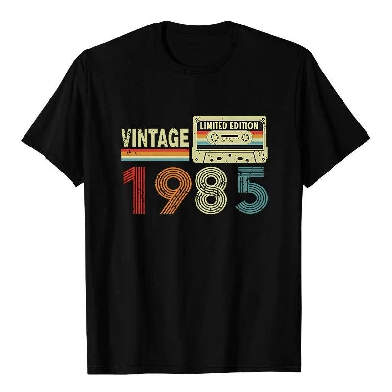 

Womens Short Sleeved Retro Fashion 1985 Printed Tshirt Loose Plus Round Neck Streetwear Home Wear S