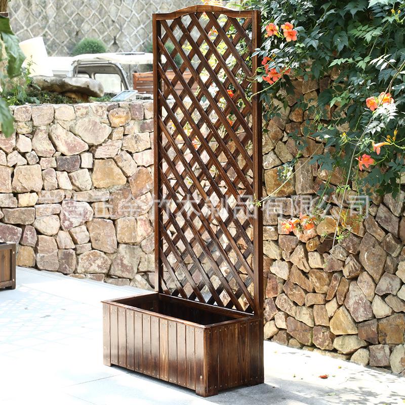 Anti-corrosion Wooden Trellis & Planter Box for Balcony Gardens