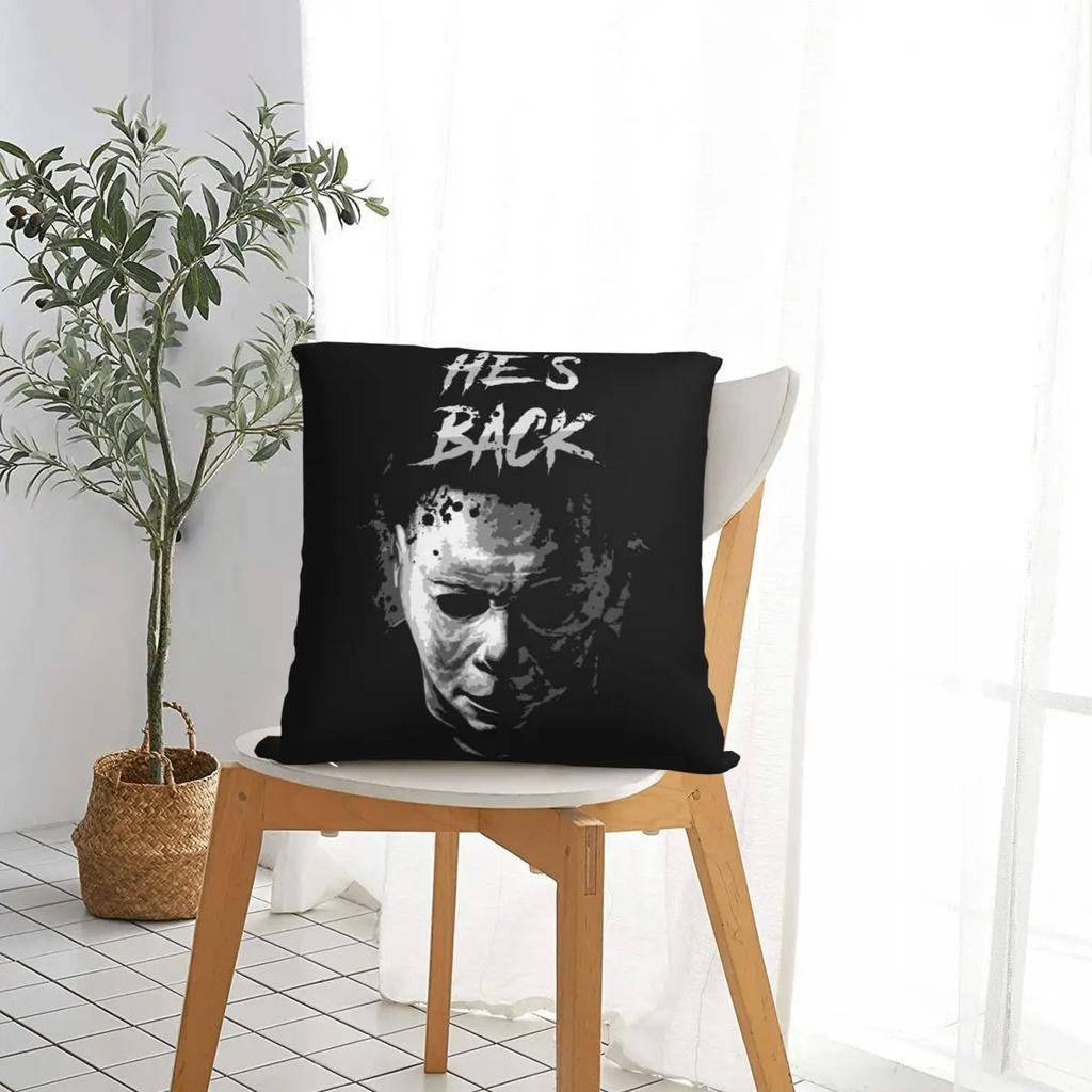 Michael Myers Horrorfilm Halloween Kissenbezug Weicher Polyester Kissenbezug Deko Kissenbezug Sitz Quadratisch 45X45cm