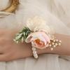Elegante Corsage da Matrimonio Fiore da Polso Perle Per Sposa Damigella d'Onore Sposo Evento Formale Fiorato in Seta Bottoniera Accesso