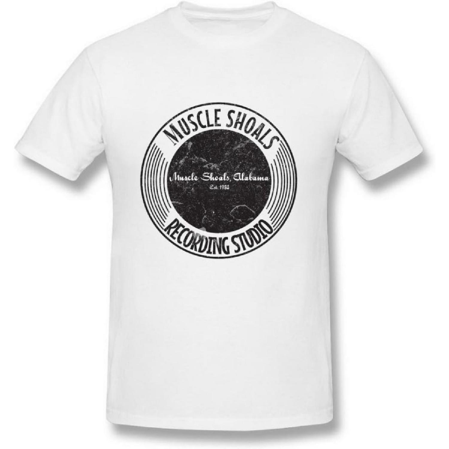 

AICH Men s Muscle Shoals Recording Studio Logo White T Shirt Size XL XXXXXL білий