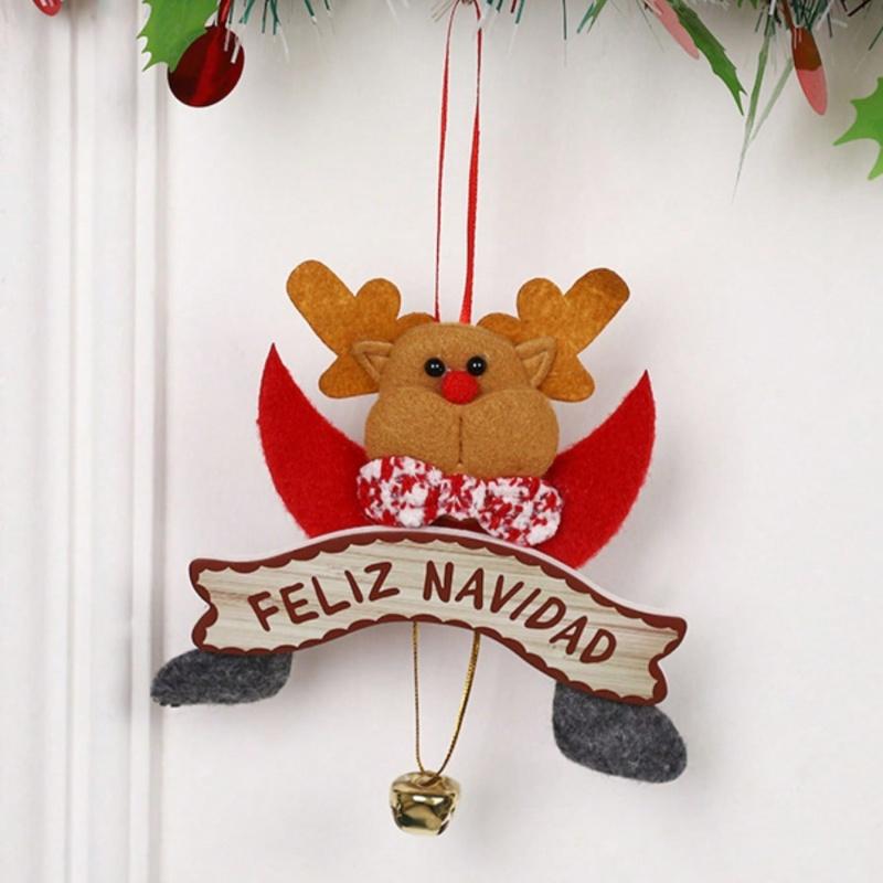 

1 piece of cute cartoon Santa Claus reindeer decoration Christmas tree bell pendant