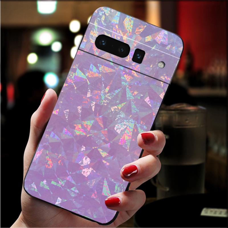 Phone Case For Google Pixel 10 9 Pro XL 9A 8 7 6 Pro Pixel 8A 7A 6A Pixel 8 7 6 5 Iridescent Holographic Blue pink
