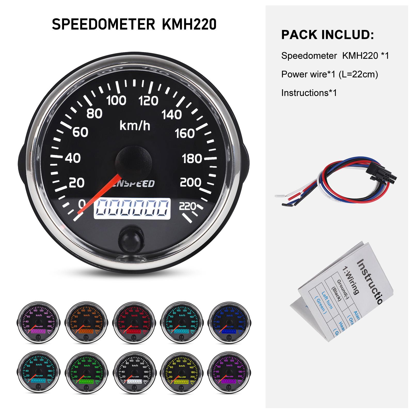 

Universal w124 GPS Speedometer 12V 24V 85mm 220km/h Speed Meter With White/Amber With LCD For Motor Car Truck Boat