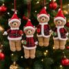 Cartoon Christmas Bear Pendant Handmade with Hat Bear Hanging Ornaments Cute Plush Animals Doll Toy Family Room Decoration 7