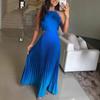 2025 European & American Gradient Sleeveless Backless Pleated Dress