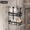 3-Tier Bathroom Shelf No Drill Wall Mount Shower Caddy Over Door Hanging Storage Rack Toilet Kitchen Dorm