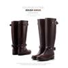 Fashion High Rain Boots Buckle Red Zipper Water Shoes Women's Waterproof Martin Boots Rain Shoes Snow Boots Locomotive Boots