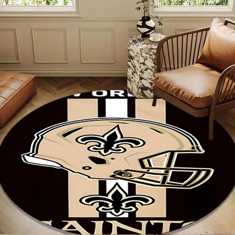 Orleans Saints Logo Round Mat, Anti-slip Circle Carpet Chair Rug For livingroom,Bedroom, Doormat Home Decor Gift Christmas Gifts