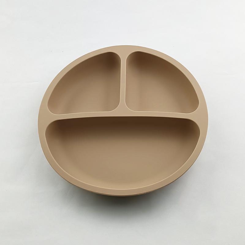 Baby Safe Silicone Dining Plate Suction Cartoon Children Dishes Feeding Toddler Training Tableware Retro Kids Smile Face Bowl